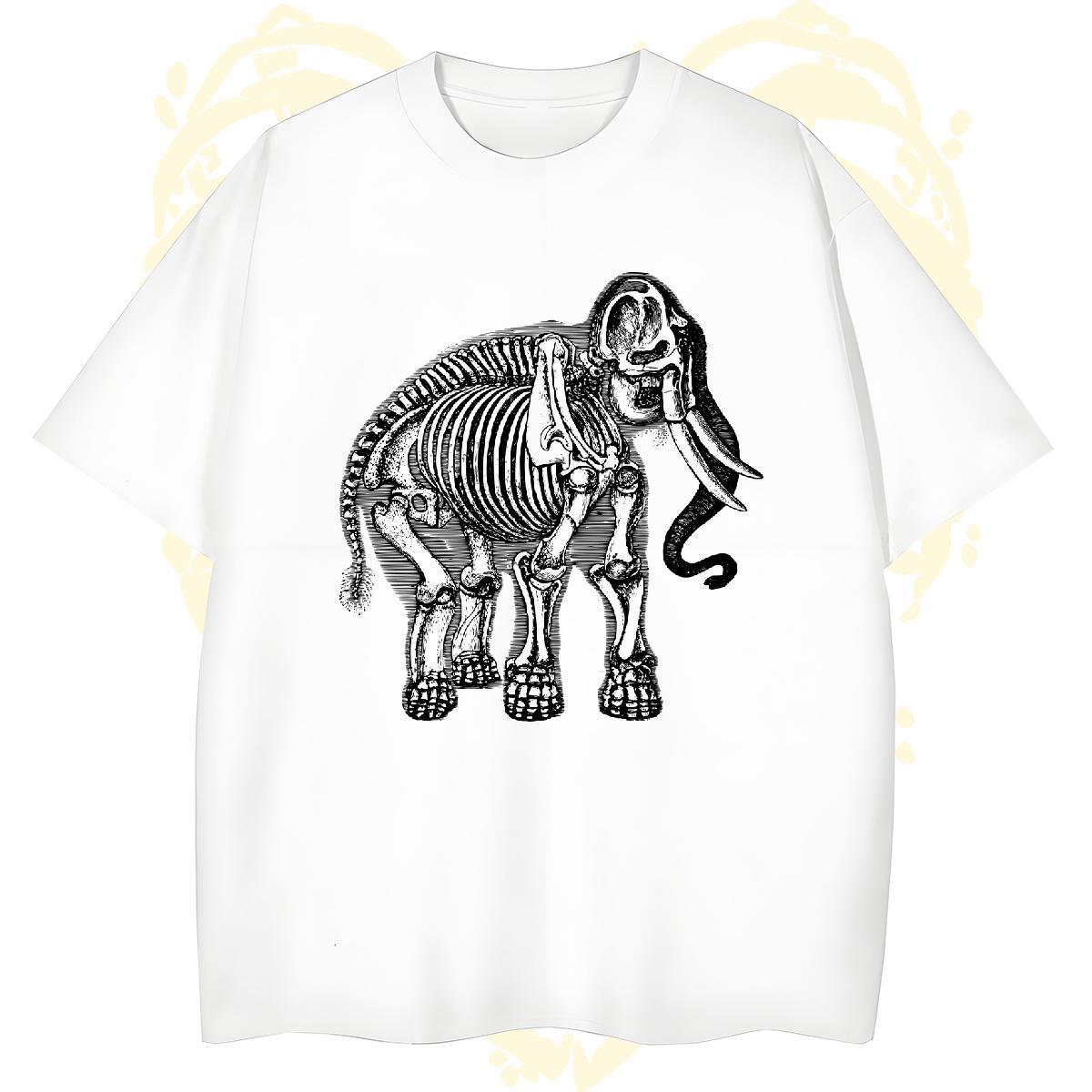 Wholesale Men Tshirts 230g Cotton Elephant Men T Shirts Street Wear Crew Neck Graphic Free Shipping Tee Shirt