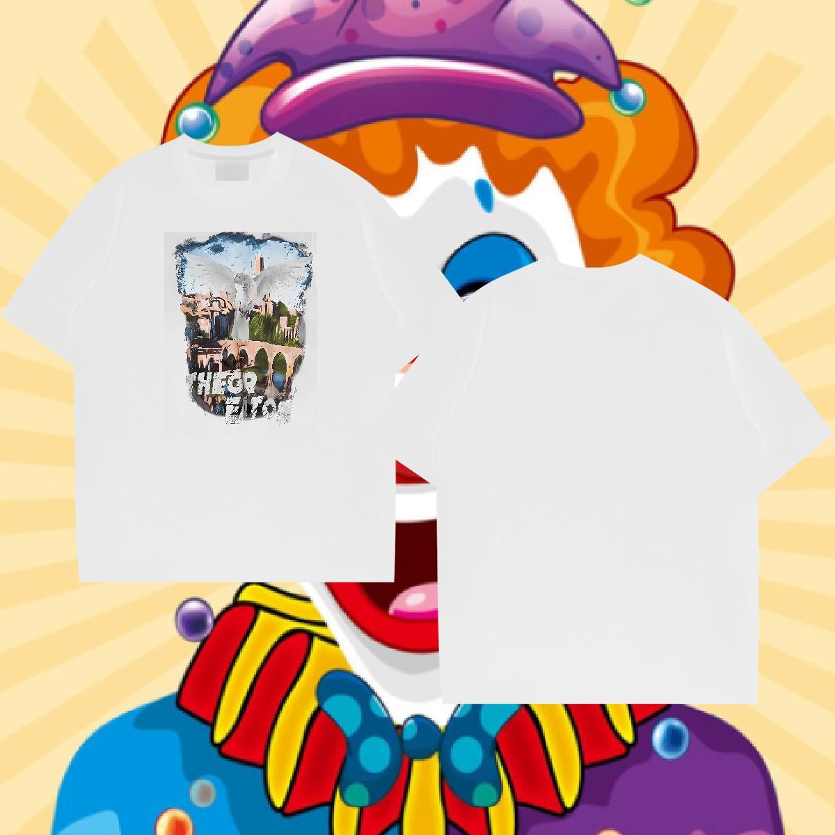 2024 New T shirt 100% Cotton 230g eagle Street Casual Tees Shirts Short Sleeve Soft Popular Couples T Shirts DIY Printed