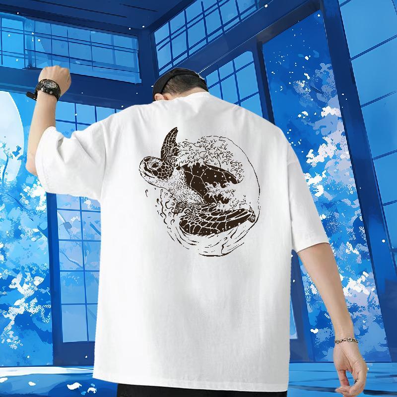 Designer T-Shirts for Men 100% Cotton 230g Street wear Hip Hop Tops Shirt Breathable Crew Neck Popular Men Tshirts Black Oversized