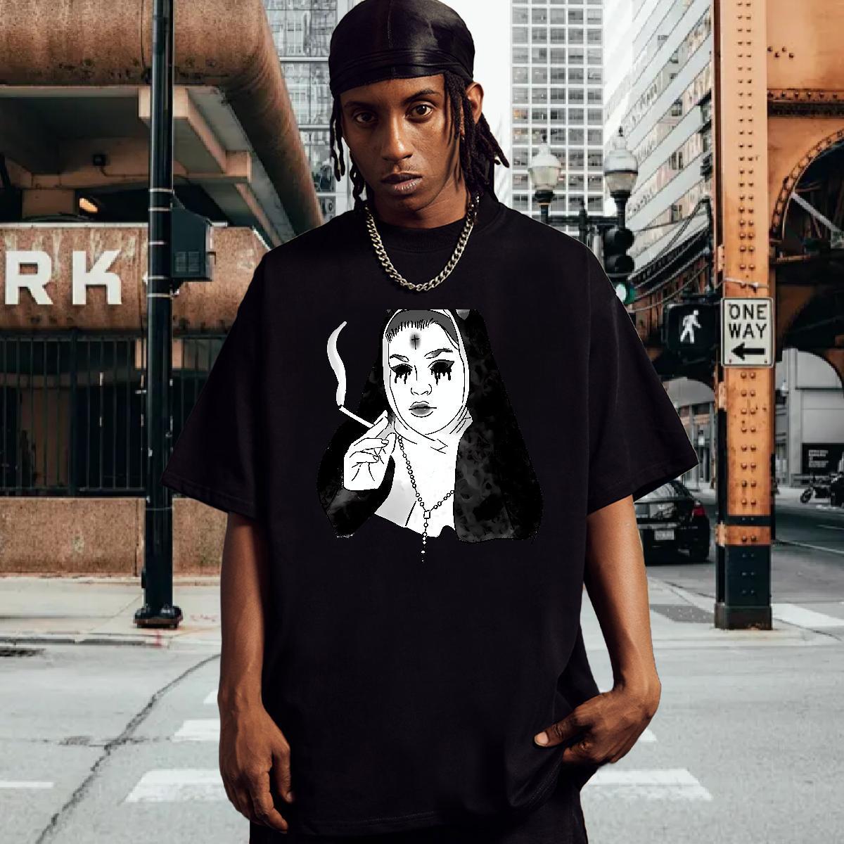 T Shirt For Man 230g Cotton nun Home Outdoor Crew Neck Customized Couples T Shirts Wholesale Loose Fit Tshirts