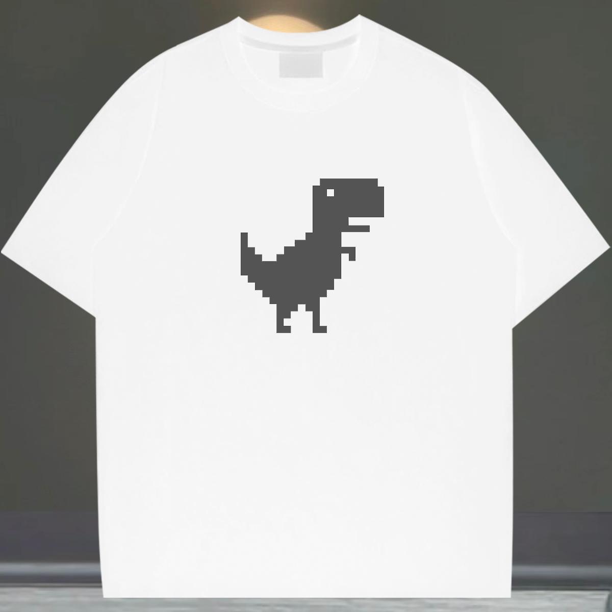 Designer Men Tees 100% Cotton 230g High Street Hip Hop dinosaur Oversized Pure Cotton New Designer Men T Shirts Tops Shirt