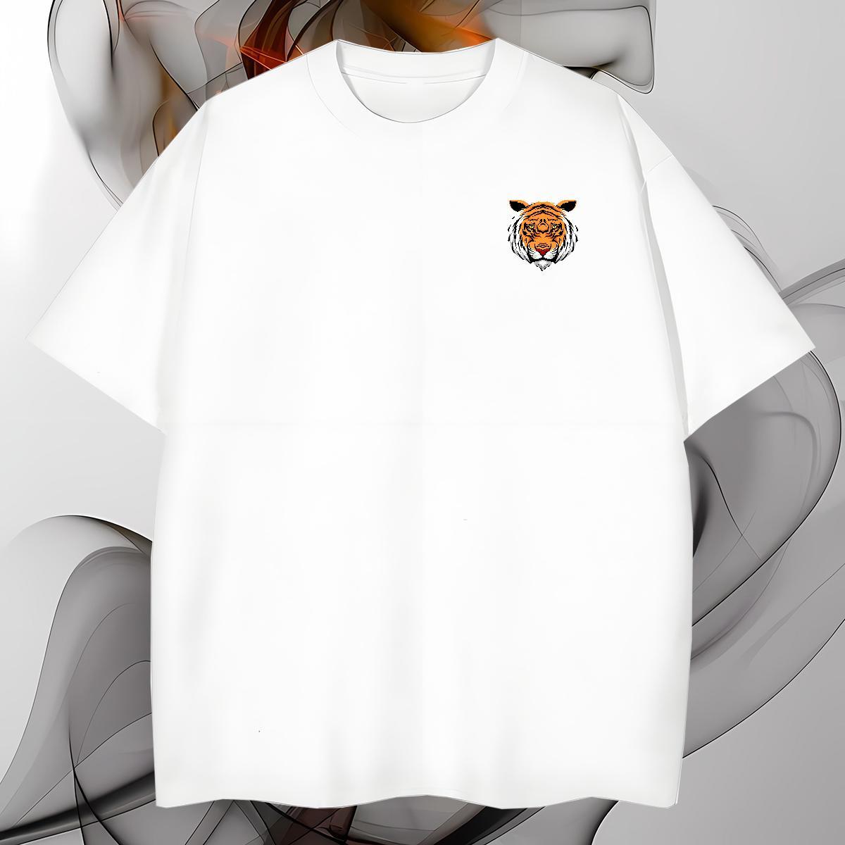 T Shirts Men 230g 100% Cotton tiger Casual Daily Wear Pure Cotton Asian Size Couples T Shirts Classic Designer Tops Tees