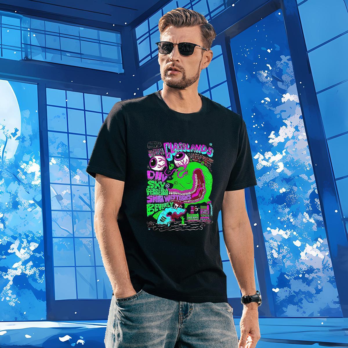 T Shirt For Man 230g Cotton icon Sport Breathable Soft Custom Cartoon Men Tops Tees Fashion Casual Unisex Wear