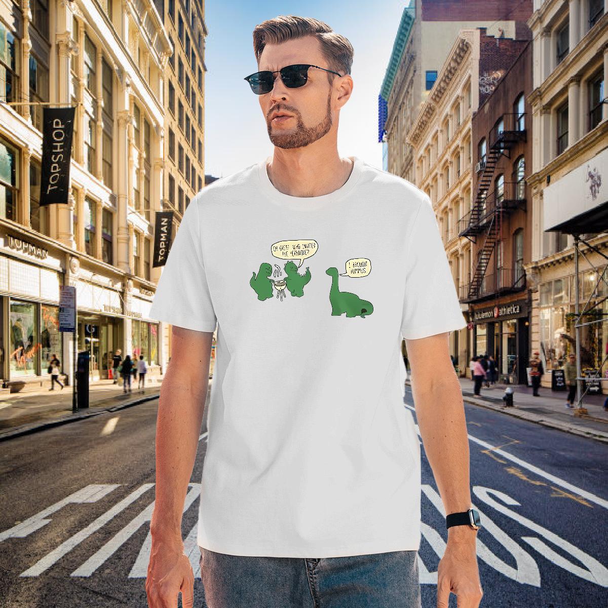 Man T Shirts 230g 100% Cotton dinosaur Spring Summer Crew Neck Oversized 3XL 4XL Tshirts Free Shipping Classic Tee Shirt