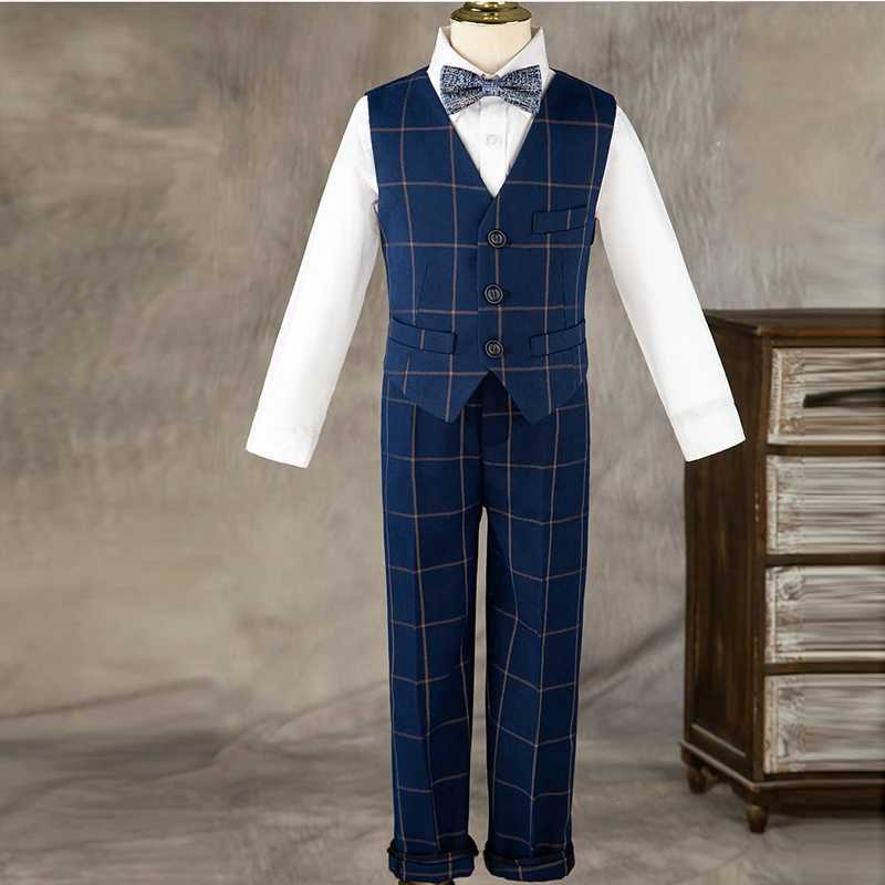 Suits Children Formal Wedding Party Suit Set Boys Birthday Party Performance Chorus Costume Kids Blazer bowtie Pants Clothing Set
