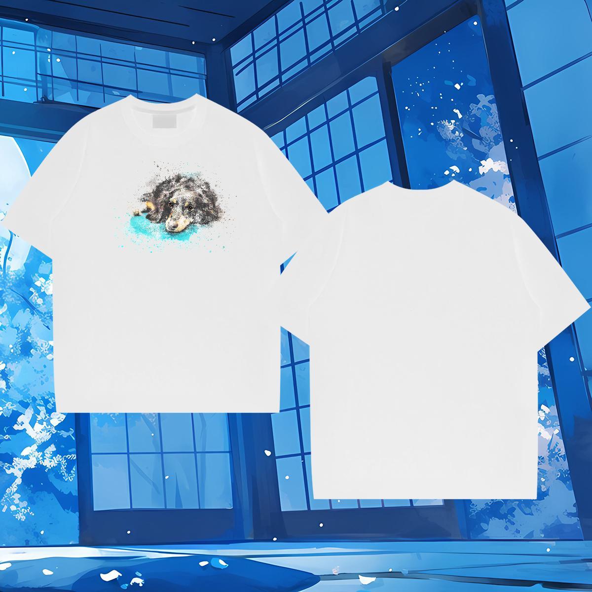 Factory Direct Mens T Shirts 230g Cotton dog Daily Outfit Tops Shirt Short Sleeve Soft Free Shipping Tshirts Custom Anime