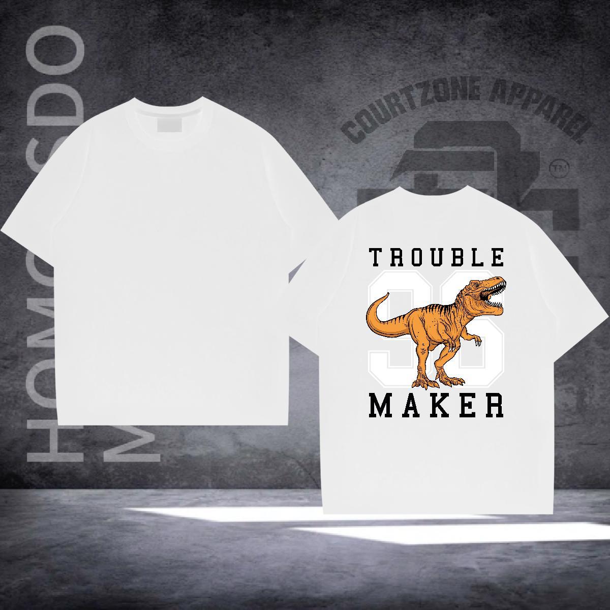 Custom Man T Shirts 230g 100% Cotton dinosaur Street wear Hip Hop Tops Tees Breathable Loose Fit Tshirts Cartoon Print