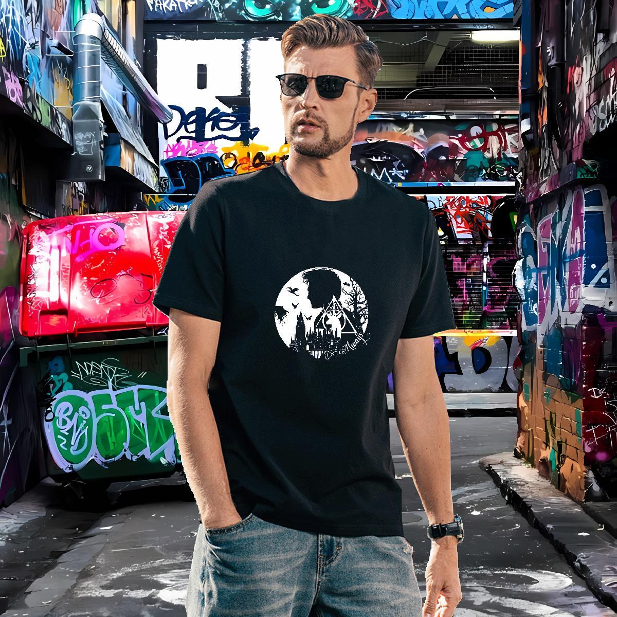Man T Shirts 100% Cotton 230g halloween Daily Wear Breathable Short Sleeve Black Oversized Couples T Shirts Designer Fashion High Quality Top Tees