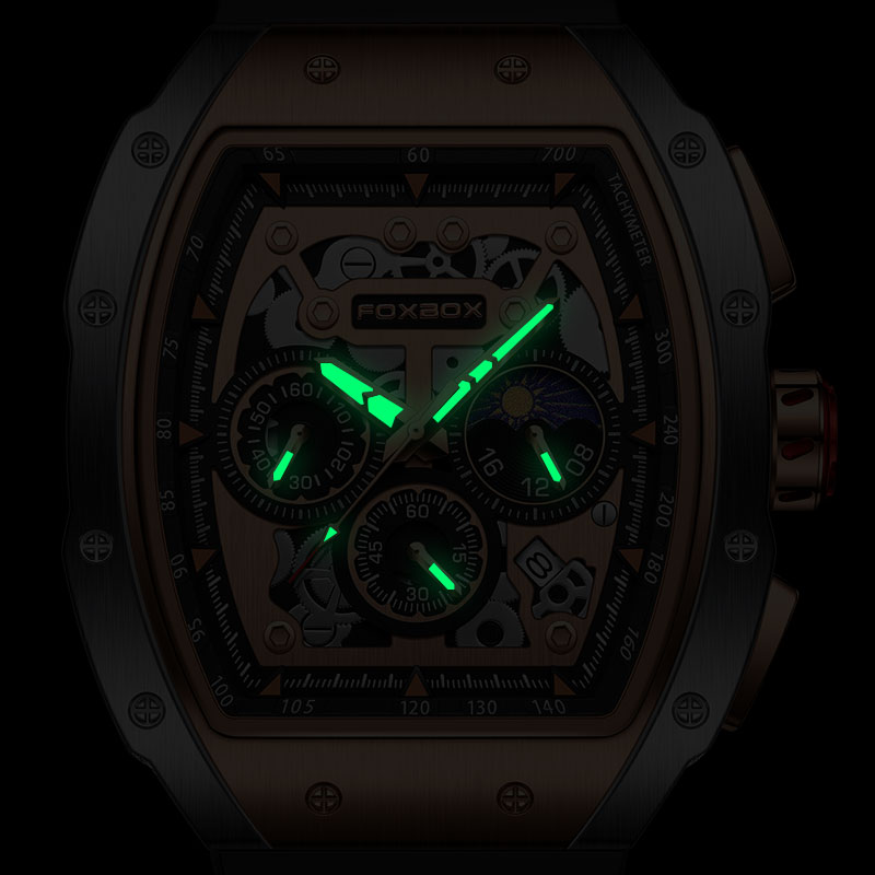 LIGE Men's quartz watch High-end wine barrel watch Multi-functional waterproof watch men's leisure sports watch