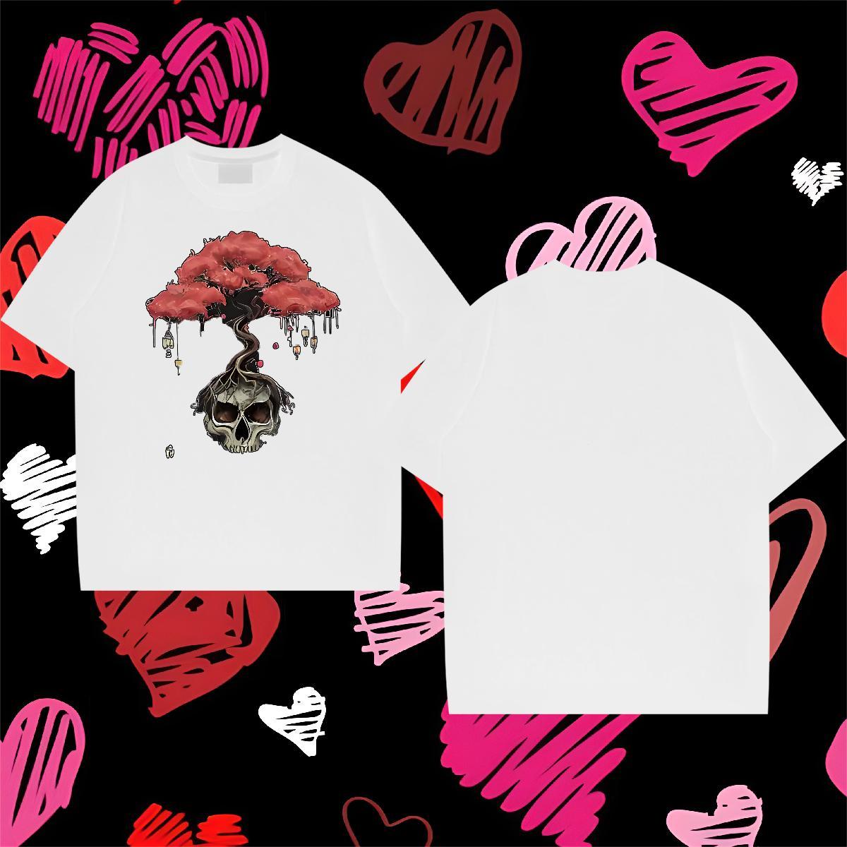 2024 T-Shirts tree Clothings 230g 100% Cotton Casual Unisex Custom Big Size Short Sleeve O-Neck Tshirts