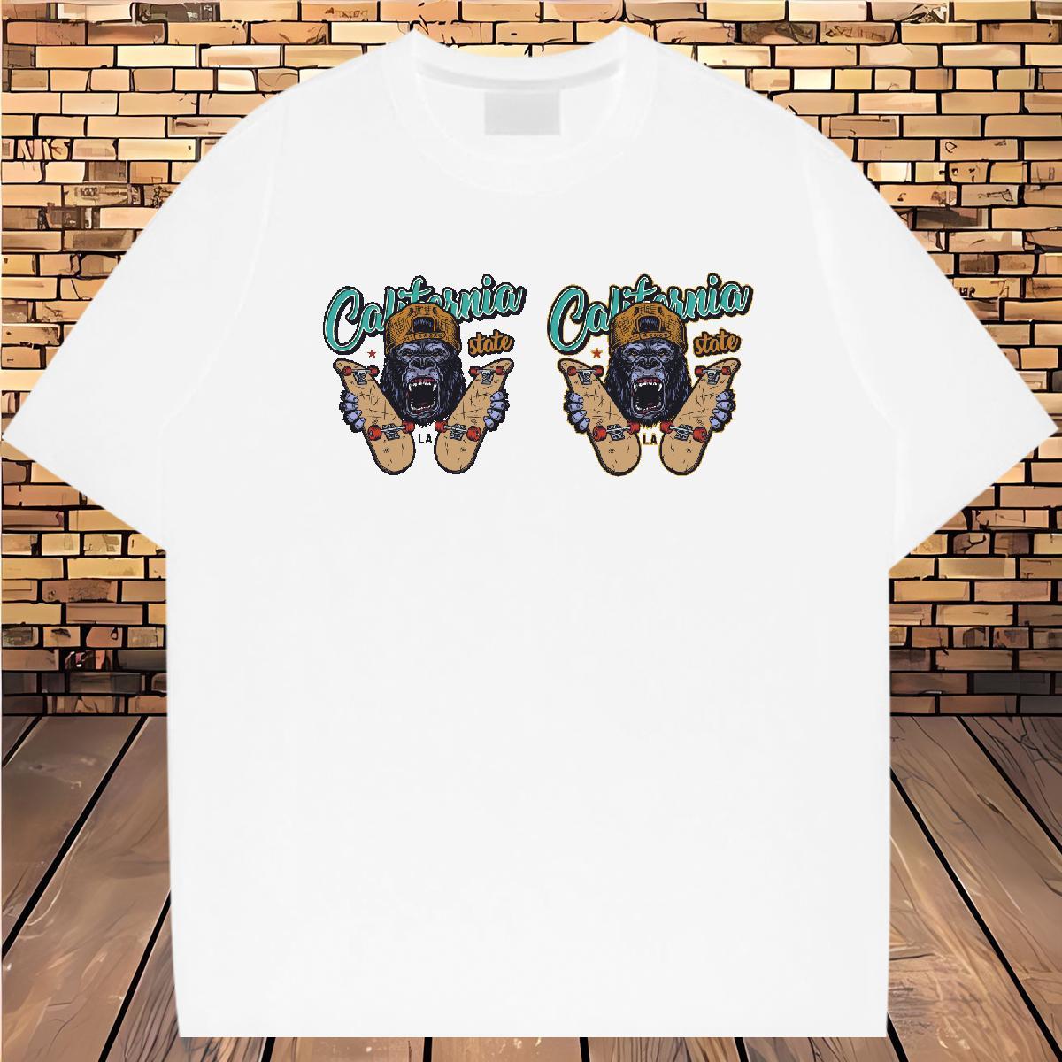 T-Shirts 230g Pure Cotton chimpanzee Beach O-Neck Short Sleeve Custom Printing Men Tees Fashion Designer Wholesale Tees Shirts