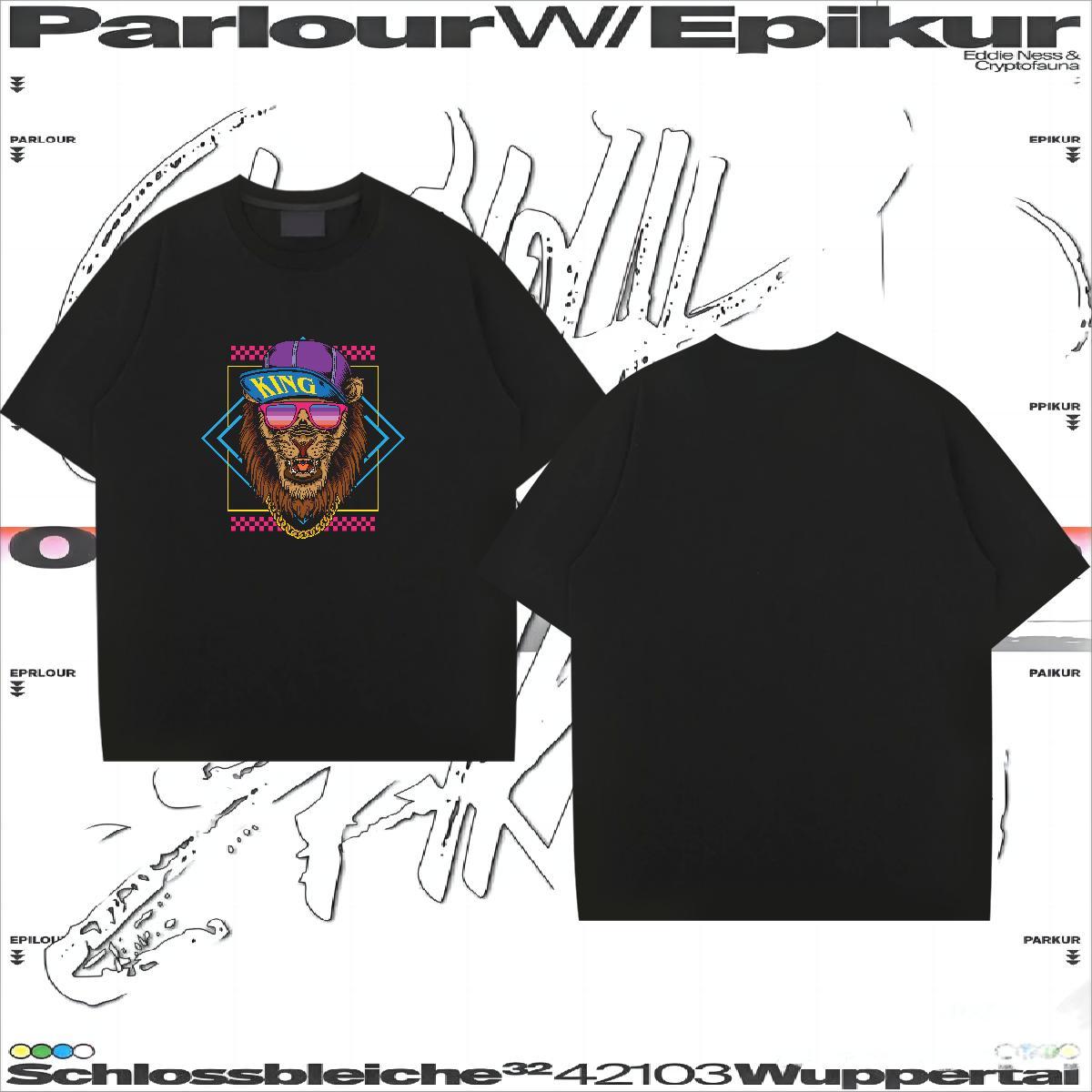 DIY Customized Man T Shirts 230g 100% Cotton lion Anime Printing Street Tops Shirt Breathable Short Sleeve Popular Men Tshirts DIY Anime