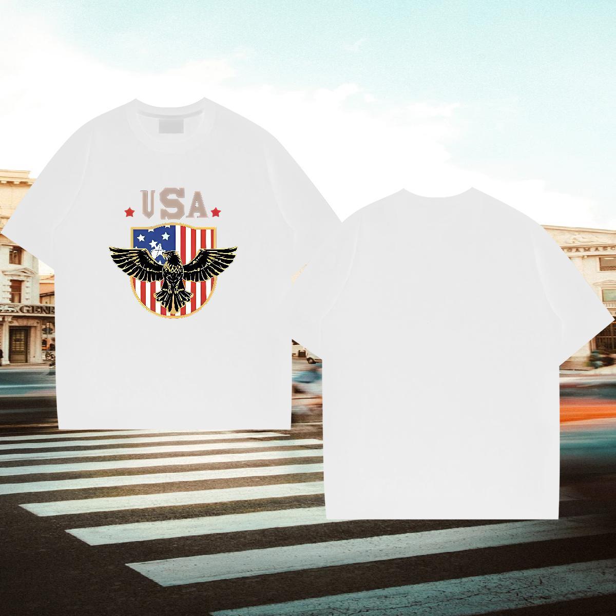 Brand T Shirt For Man 230g Pure Cotton eagle Home Outdoor Tshirts Breathable Designer Mens Tshirts Cartoon Print