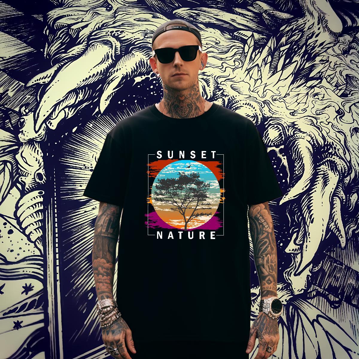 Soft Men Tshirts 230g Pure Cotton Street wear Hip Hop Custom Anime Crew Neck DIY Customized T Shirt For Man Tops Tees