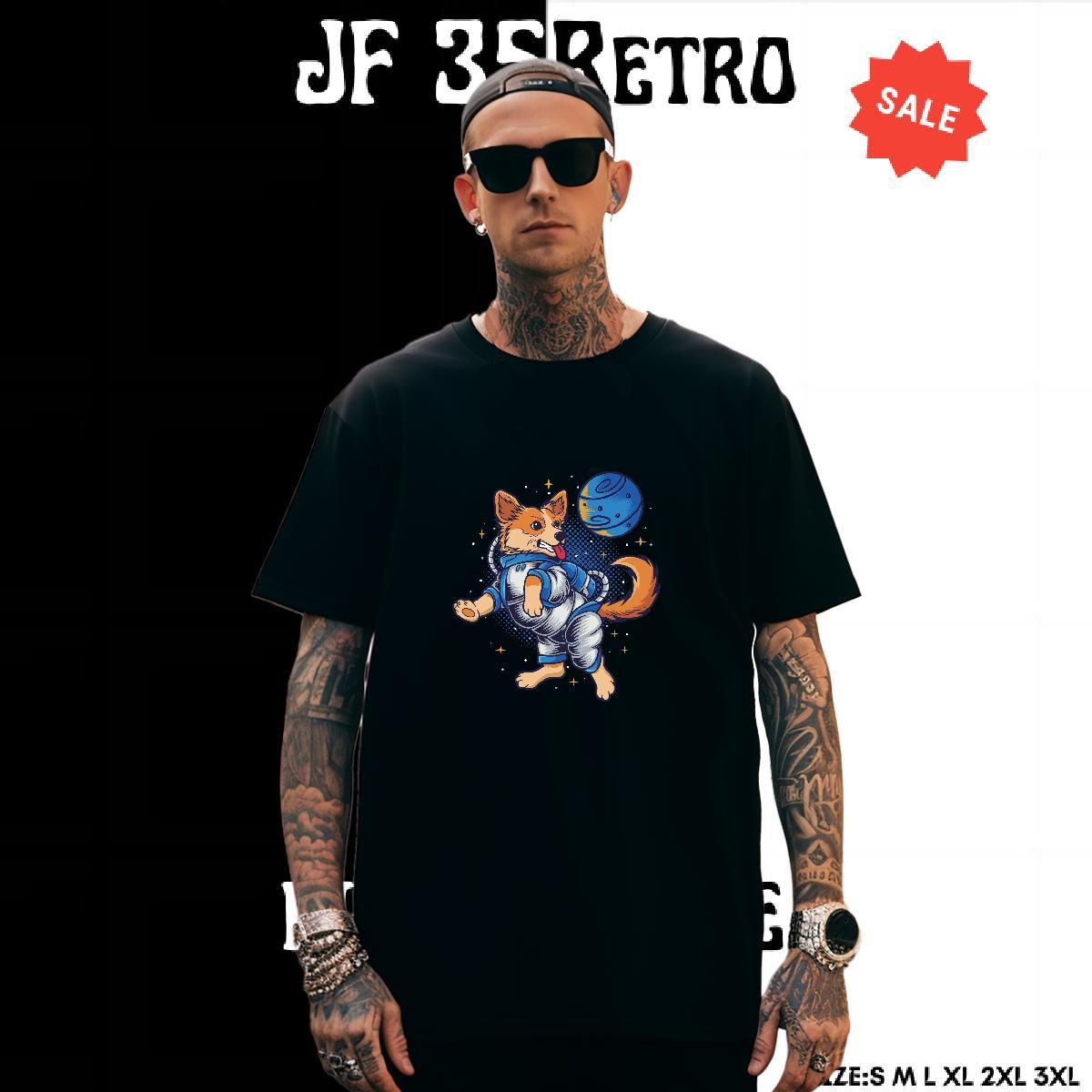 Free Shipping Men Tees 230g 100% Cotton dog Men T Shirts Street Wear Breathable Crew Neck DIY Printed Fashion Designer Polos