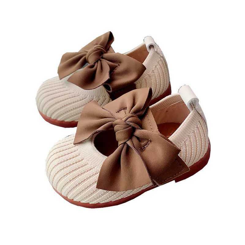 First Walkers Bebes Soft Sole Baby Shoes 2023 Spring New Korean Bow Baby Girl Shoes Princess Leather Shoes Breathable Walking Shoes Zapatillas H240805