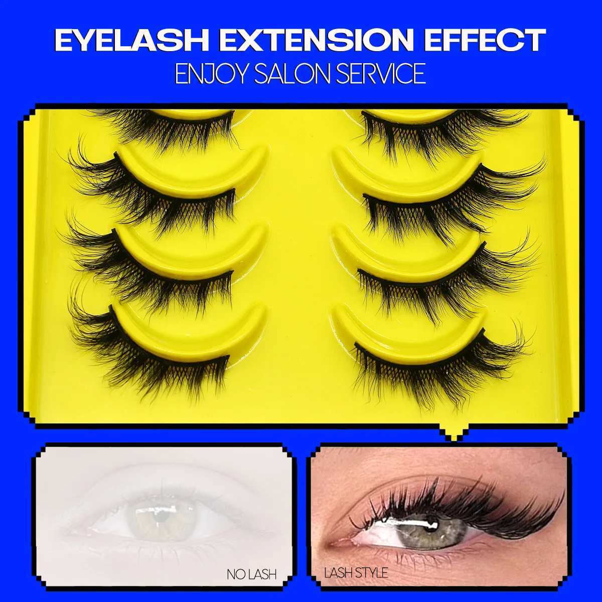 Groinneya feline eyelashes artificial mink eyelashes wingtip eyelashes long eyelashes crossed Wispy full eyelashes eyelash extensions W240803
