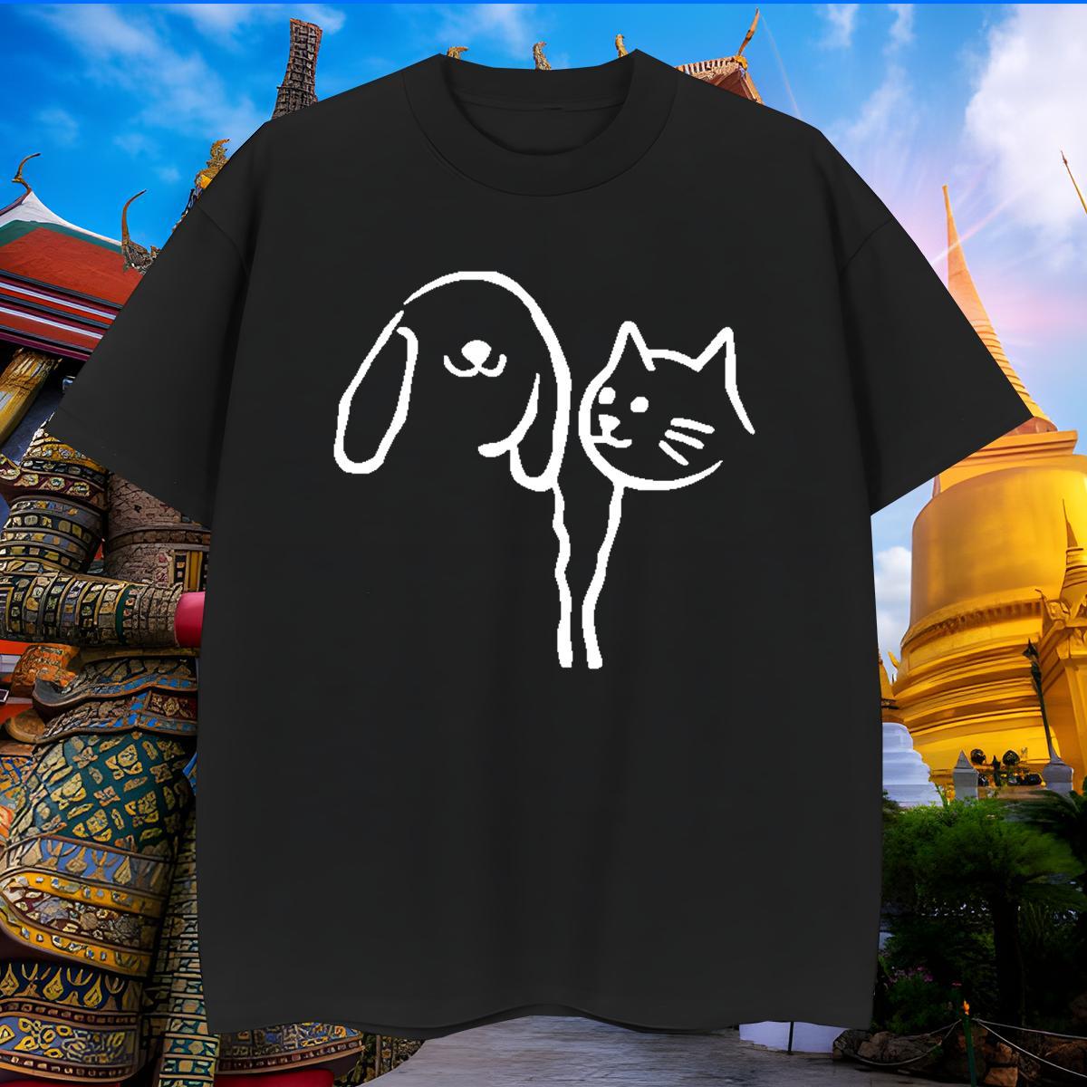 Popular Men Tees 230g 100% Cotton cat Men T Shirts Daily Outfit Short Sleeve O-Neck DIY Anime Factory Direct Tops Tees