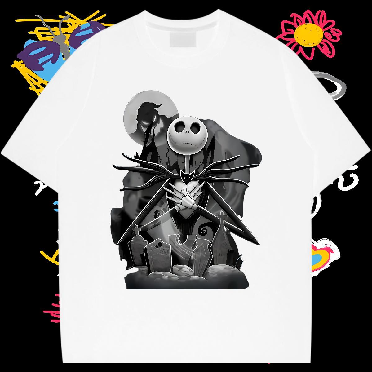 T Shirts Men 100% Cotton 230g halloween Summer Casual Breathable White Plus Size Men Clothes T-Shirt Stylist Popular Tshirts