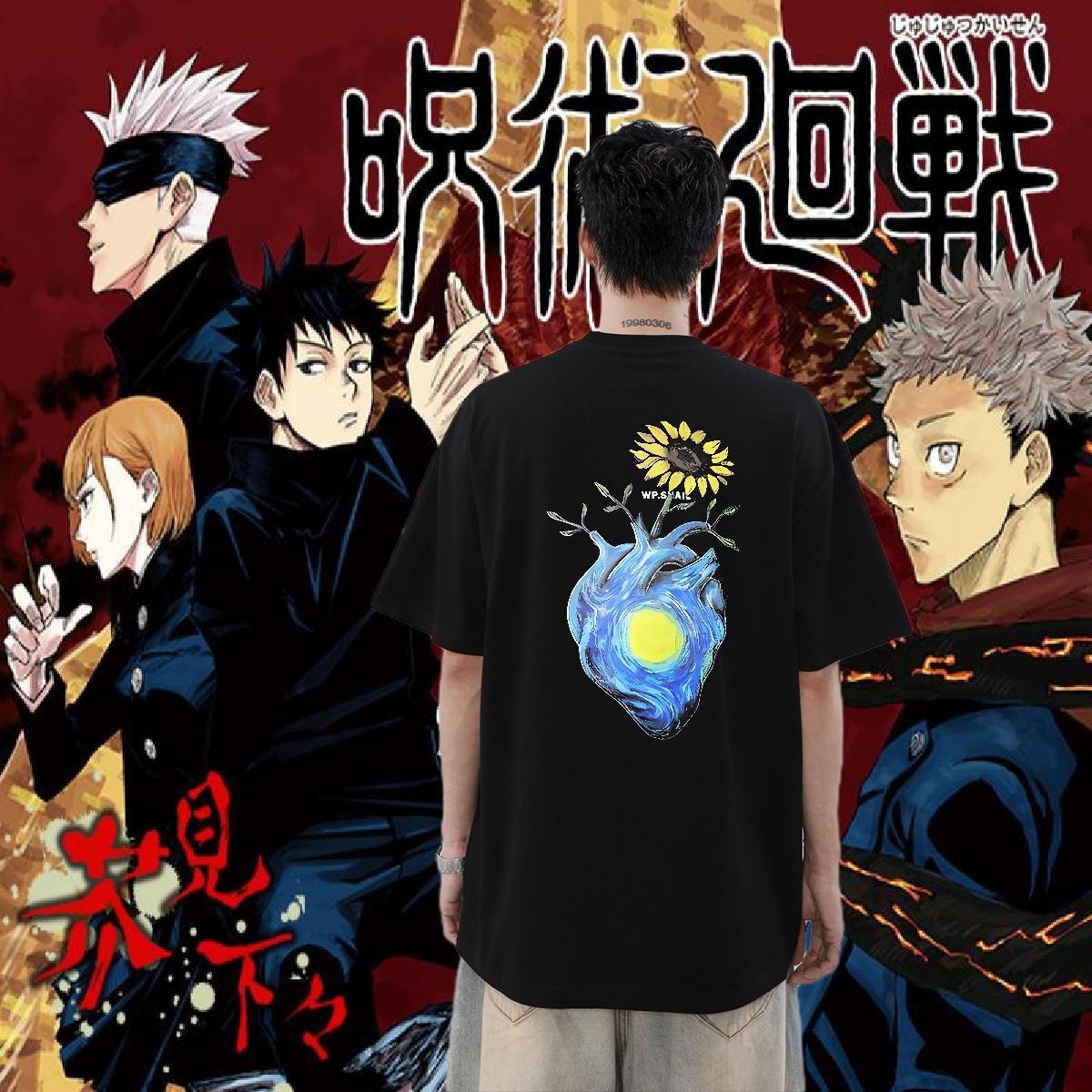 Fashion Casual T Shirts Men 230g 100% Cotton flower Home Outdoor Clothes Breathable Crew Neck Brand Men Tops Tees Custom Cartoon