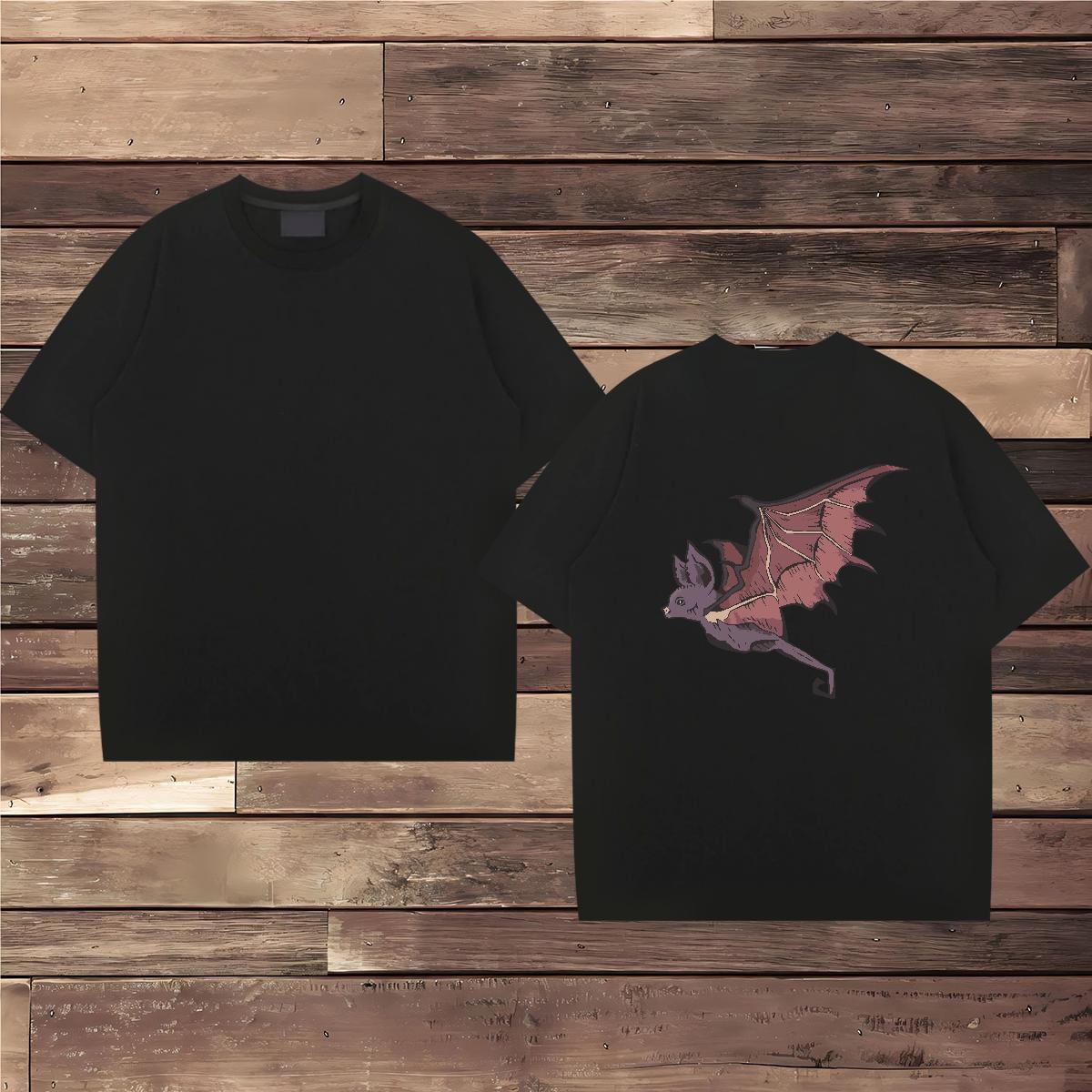 Fashion Design Man T Shirts 230g 100% Cotton bat Outdoor Tops Tees O-Neck Short Sleeve Cool Mens Tshirts DIY Printed