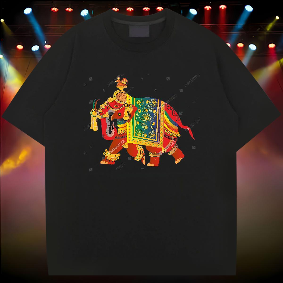 T Shirts Men 230g Pure Cotton elephant Outdoor Breathable DIY Printed Men Tees Fashion New Classic Clothes