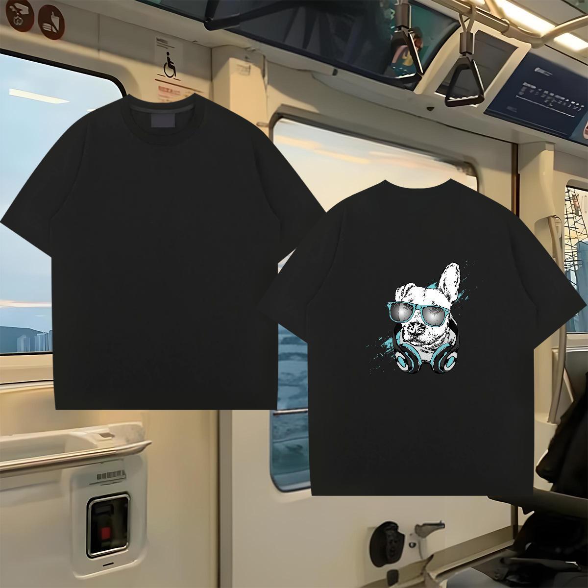Designer T-Shirts for Men 230g Cotton dog Summer Casual Wear Crew Neck Brand Men Clothes T-Shirt Oversized 4XL