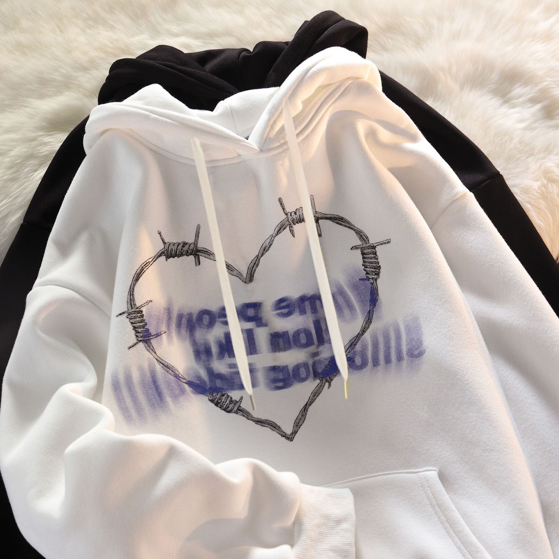 Hooded sweatshirt for women 2024 Korean style new letter printed loose long sleeved top, student pullover jacket trendy