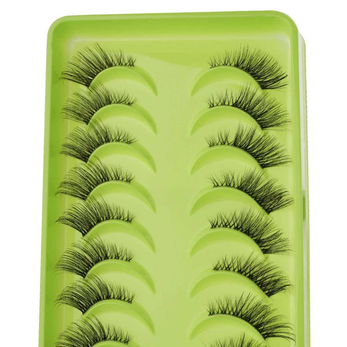 Half Eyelash 3/10 Pair False Eyelash Natural Long Cat Eyelash 3D Mink Eyelash Extension Makeup False Cils Wispy Handmade Eyelash W240803