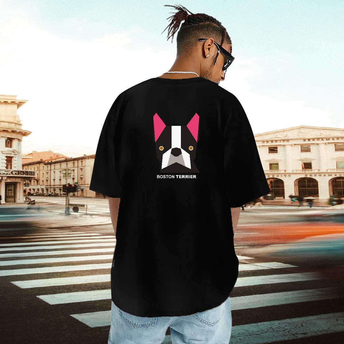 2024 DIY Man T Shirts 230g 100% Cotton dog Street wear Hip Hop Tops Breathable Short Sleeve High Quality Couples T Shirts Cartoon Printing L-4XL