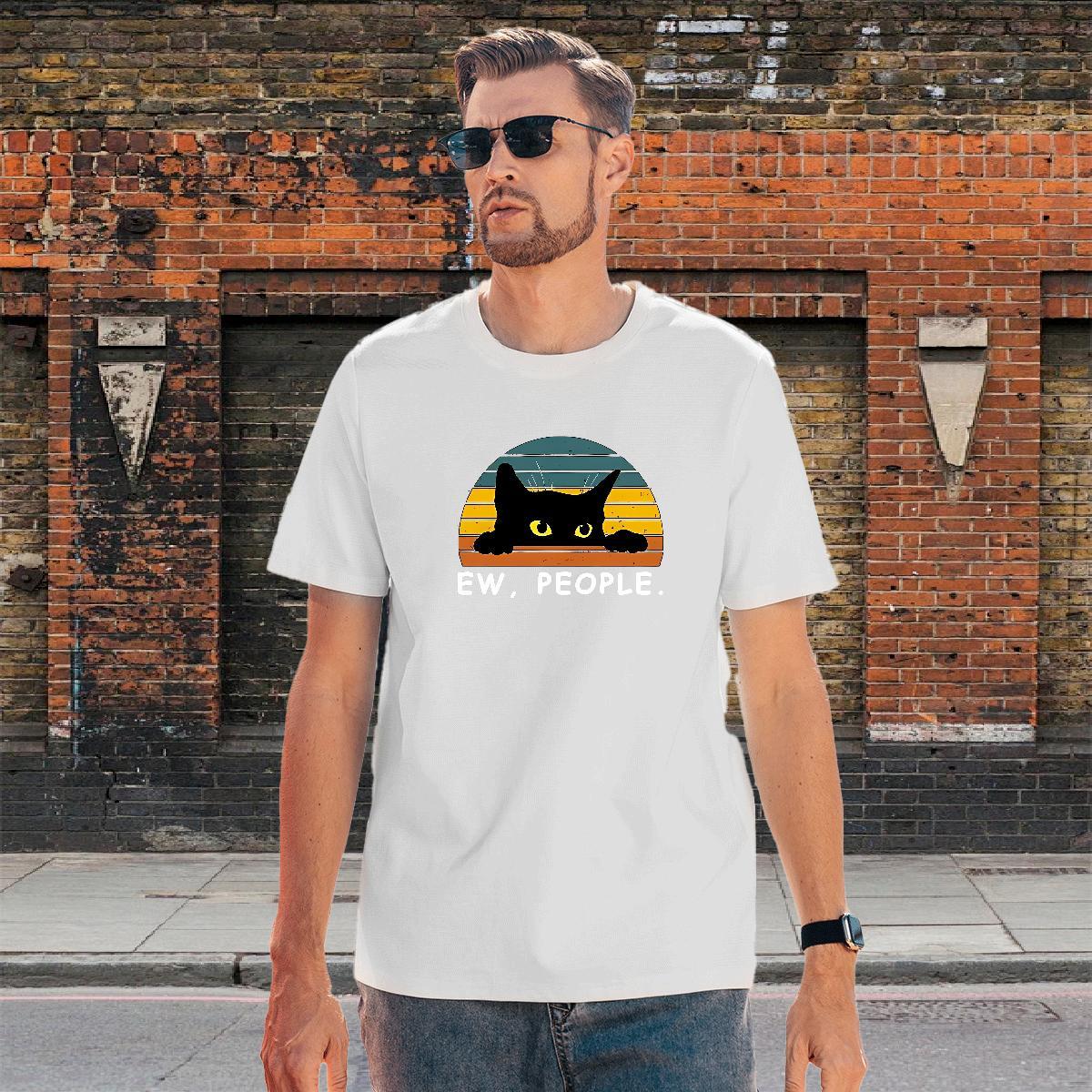 Brand Men Clothes T-Shirt 100% Cotton 230g Casual Beach cat Customized Breathable Soft Free Shipping T Shirt For Man Polos