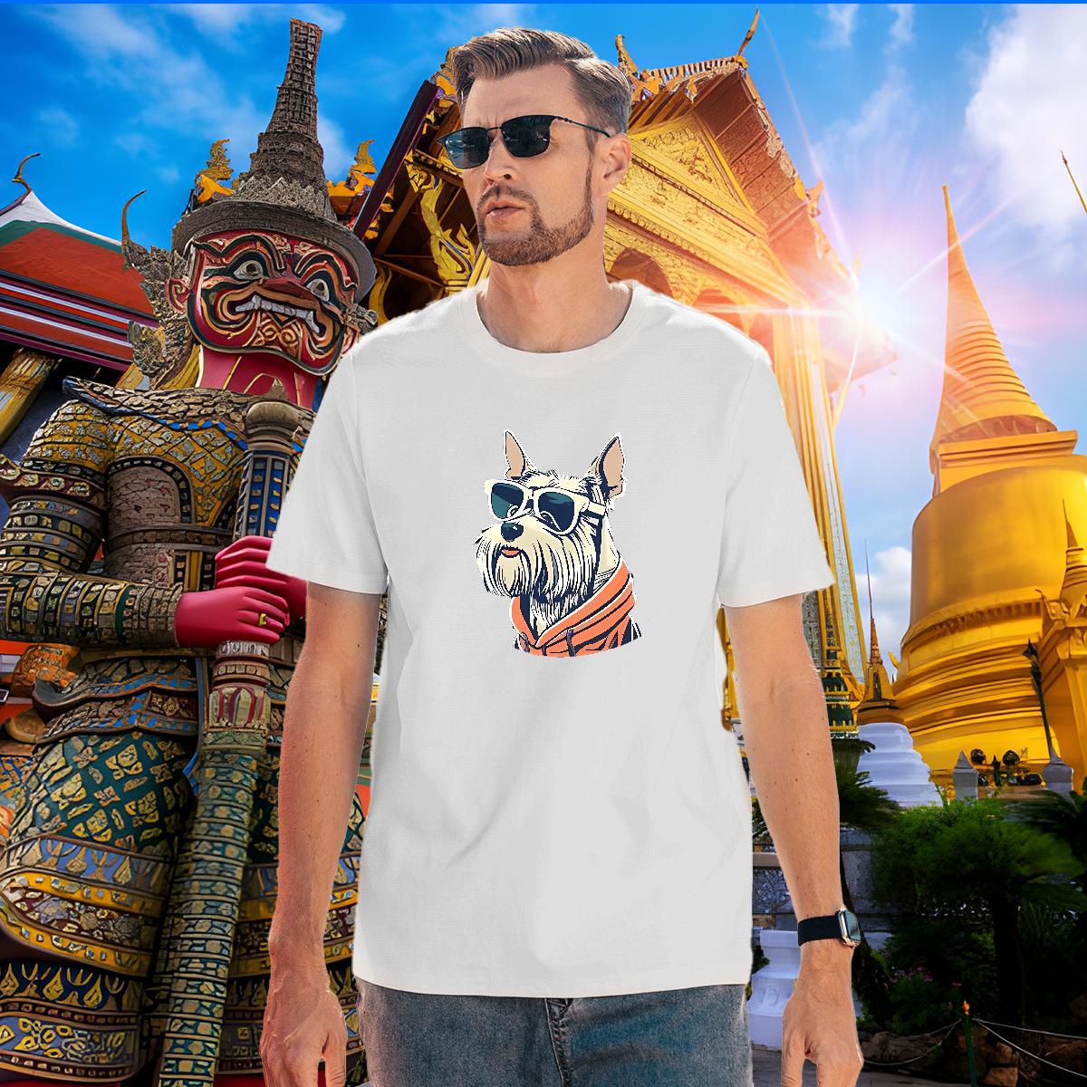 Wholesale Tshirts 230g Cotton dog T-Shirts for Men Hip Hop Street Crew Neck Breathable Custom Big Size Classic Tops