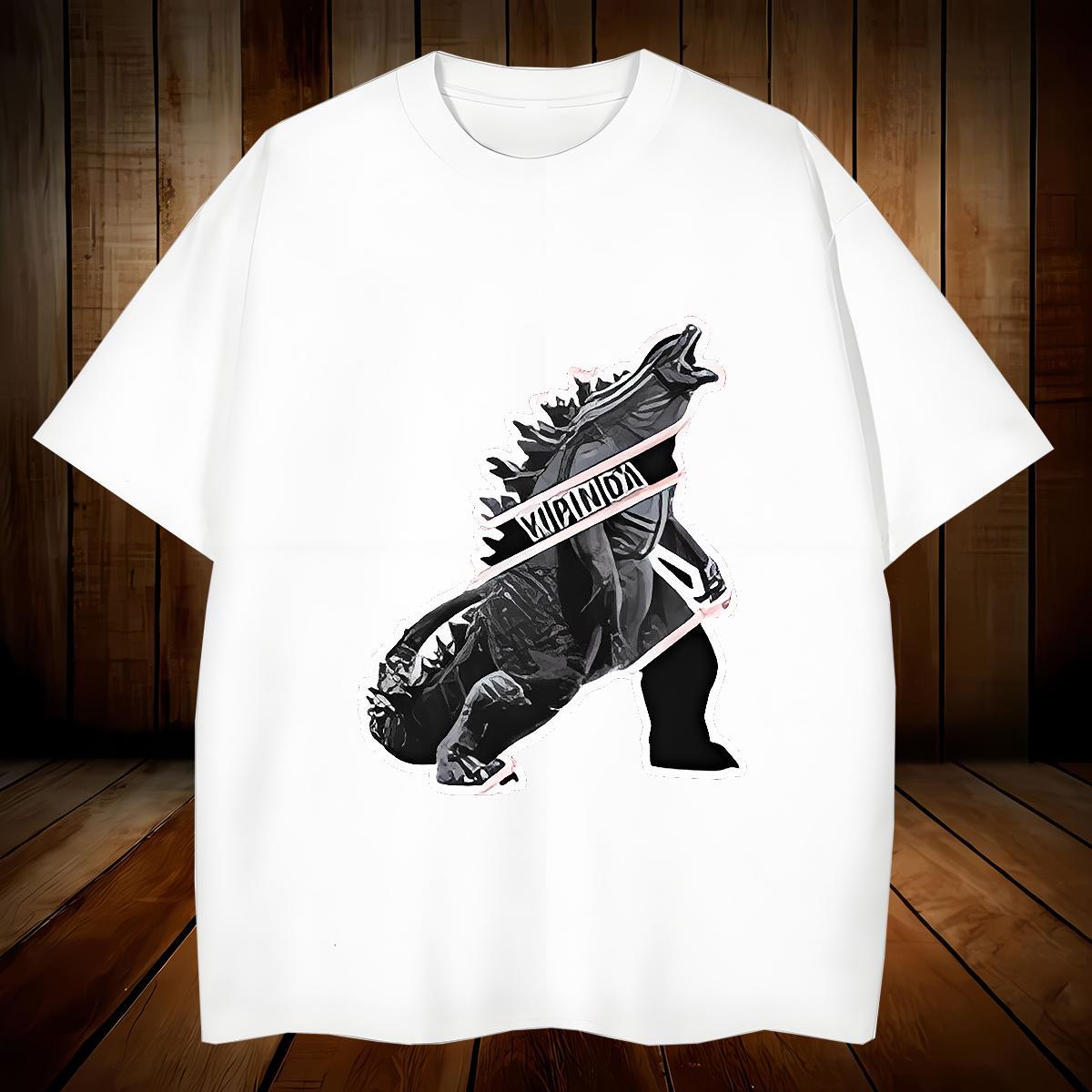 DIY Customized T-Shirts for Men 100% Cotton 230g dinosaur Casual Daily Wear Tshirts Breathable Short Sleeve Comfortable Men Tees Custom Printed