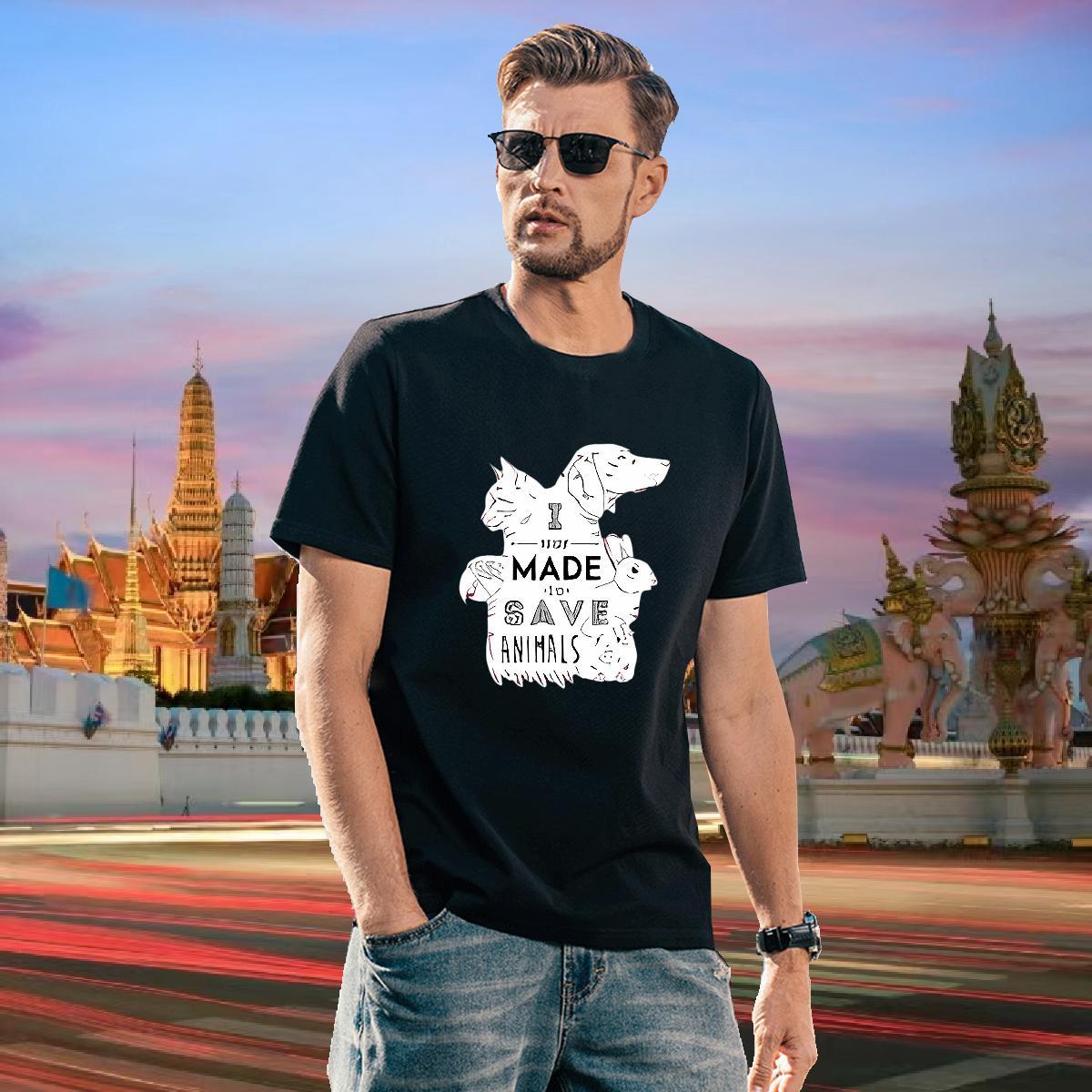Free Shipping T Shirt For Man 230g Pure Cotton Street Casual Tshirts Breathable Short Sleeve Comfortable Men Tops Tees Anime Print