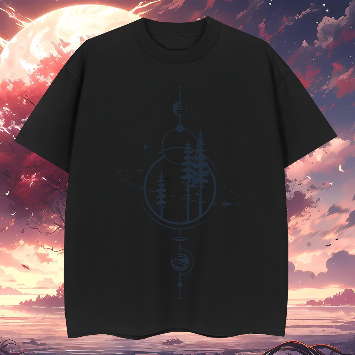 Mens T Shirts 230g 100% Cotton tree Street Wear Short Sleeve O-Neck DIY Printed Tshirt for Man Woman DIY Customized Wholesale Clothings