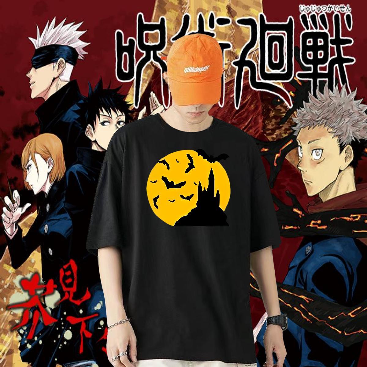 Free Shipping Man T Shirts 100% Cotton 230g Anime Printing Street Clothings Breathable Crew Neck Popular Mens Tshirts Custom Print Plus Size