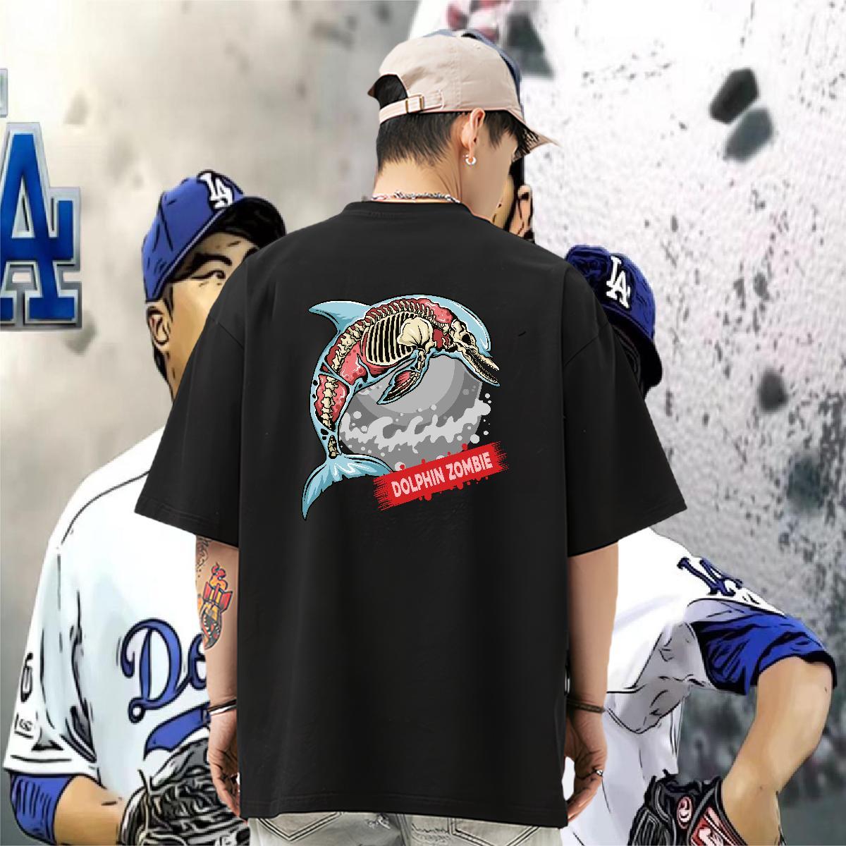 Casual New T-Shirts 100% Cotton 230g Halloween Street Tops Shirt Breathable Cool Design Men Tshirts Custom Anime