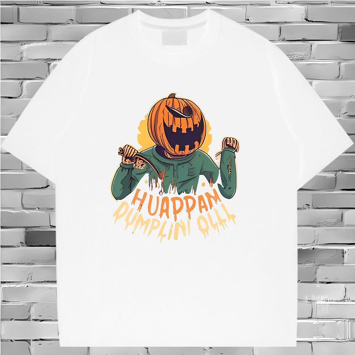 Designer T-Shirts 230g Pure Cotton pumpkin Outdoor Clothes O Neck Short Sleeves Wholesale Tshirt for Man Woman DIY Logo Oversized