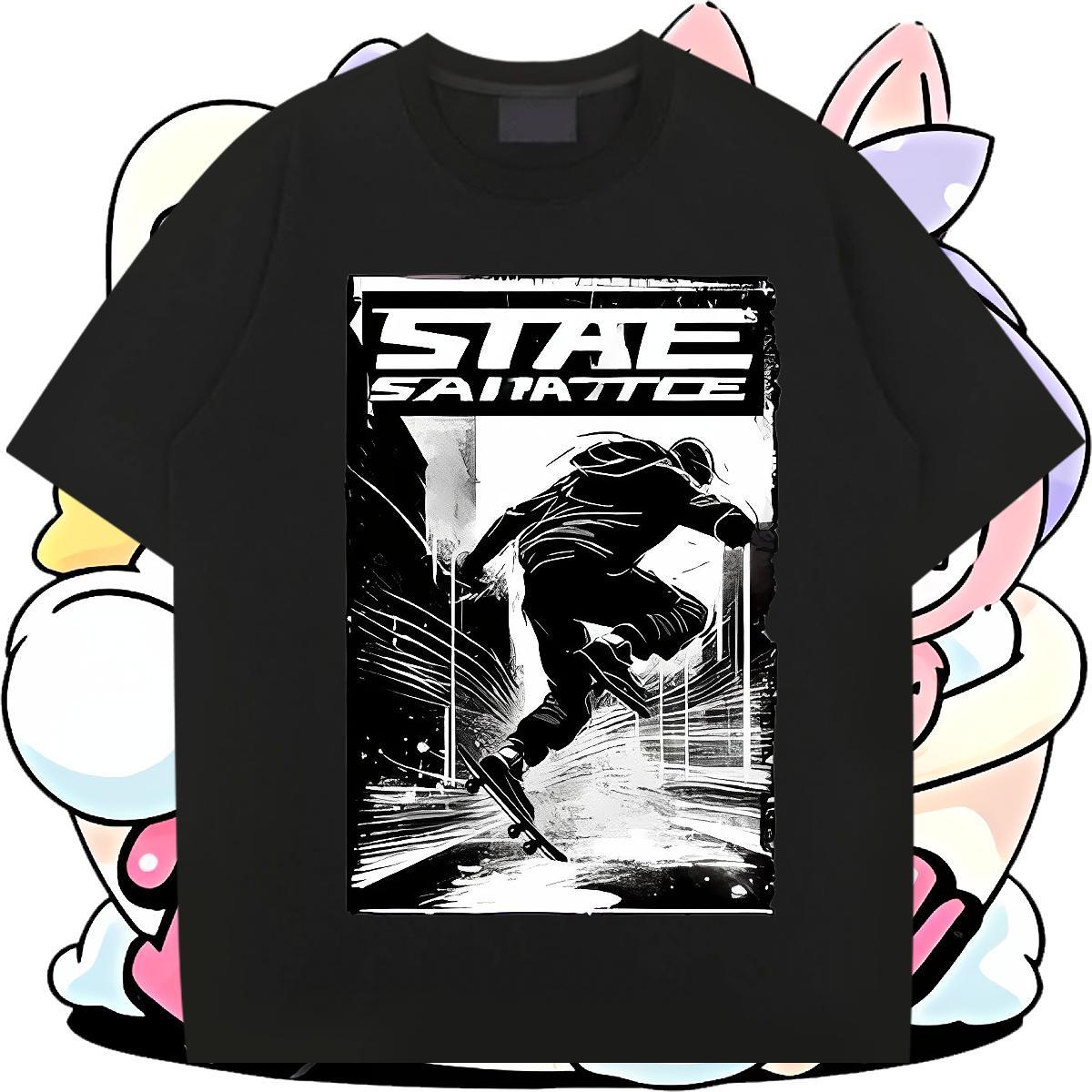 Designer Men Tees 230g 100% Cotton Street Casual character Cartoon Print Breathable Short Sleeve Brand Mens T Shirts Tops