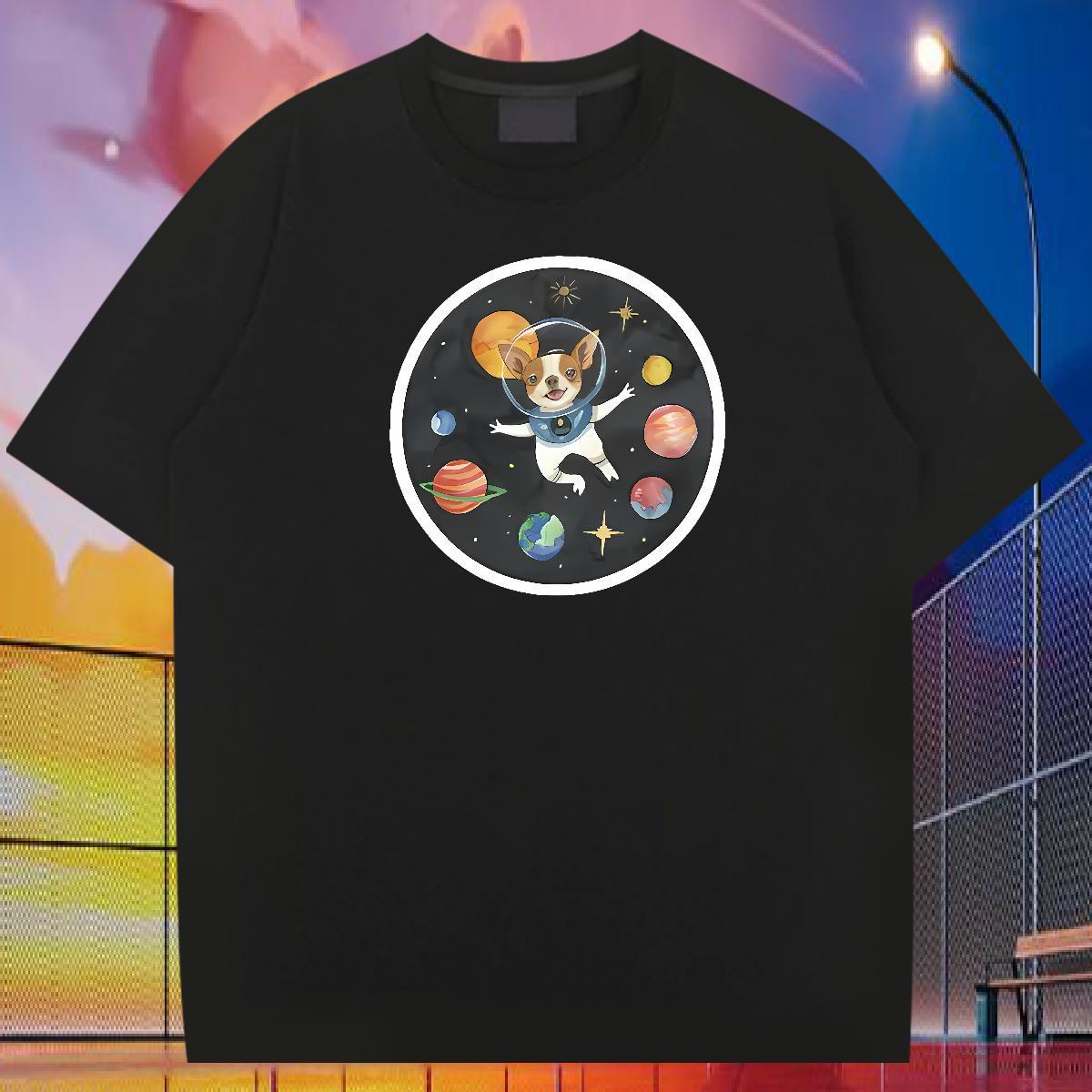 Factory Direct Man T Shirts 230g Pure Cotton dog Beach Tops Breathable Soft Men Tops Tees Black White