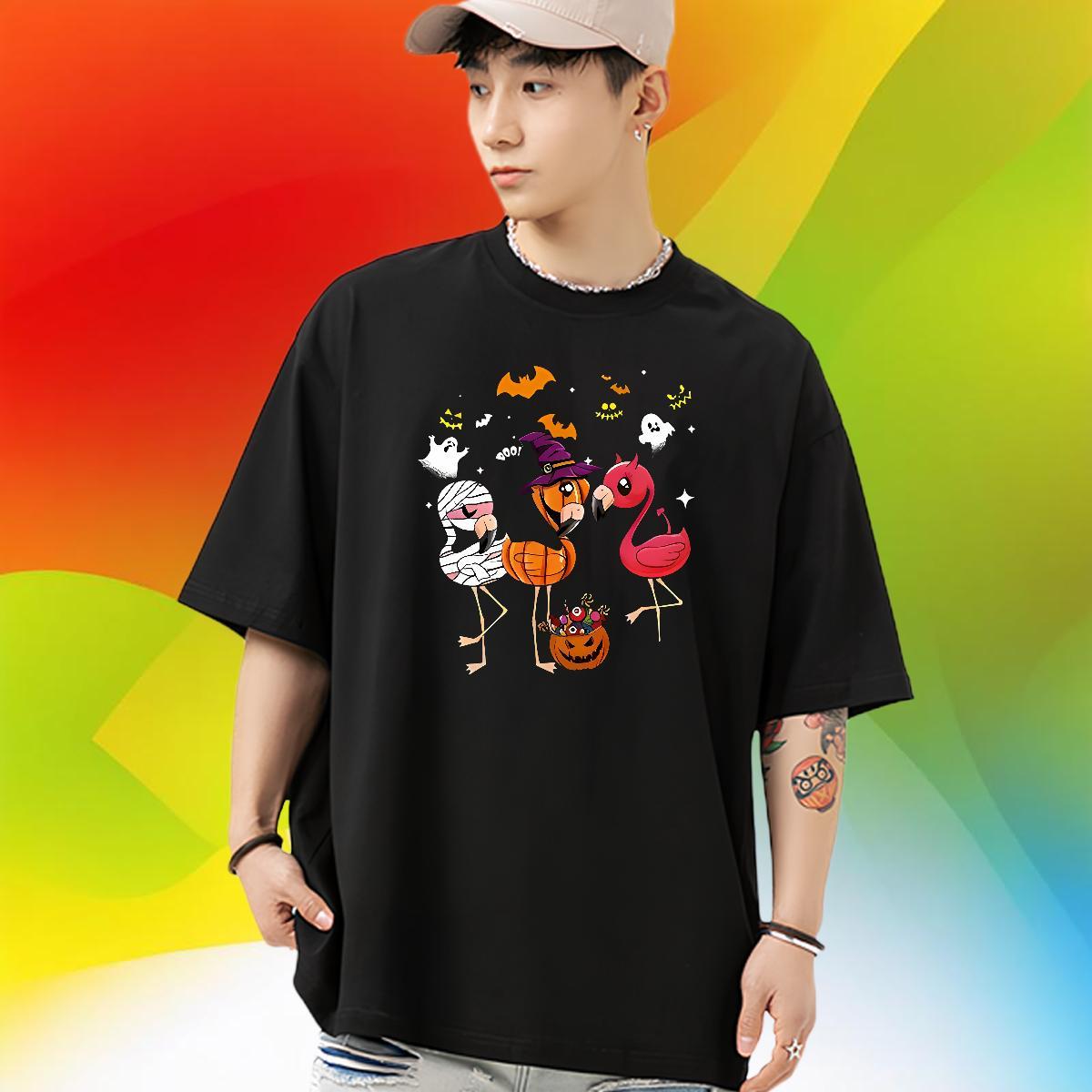 2024 Designer Men T Shirts 100% Cotton 230g pumpkin Sport Tee Shirt O-Neck Short Sleeve Cool Design Men Clothes T-Shirt Anime