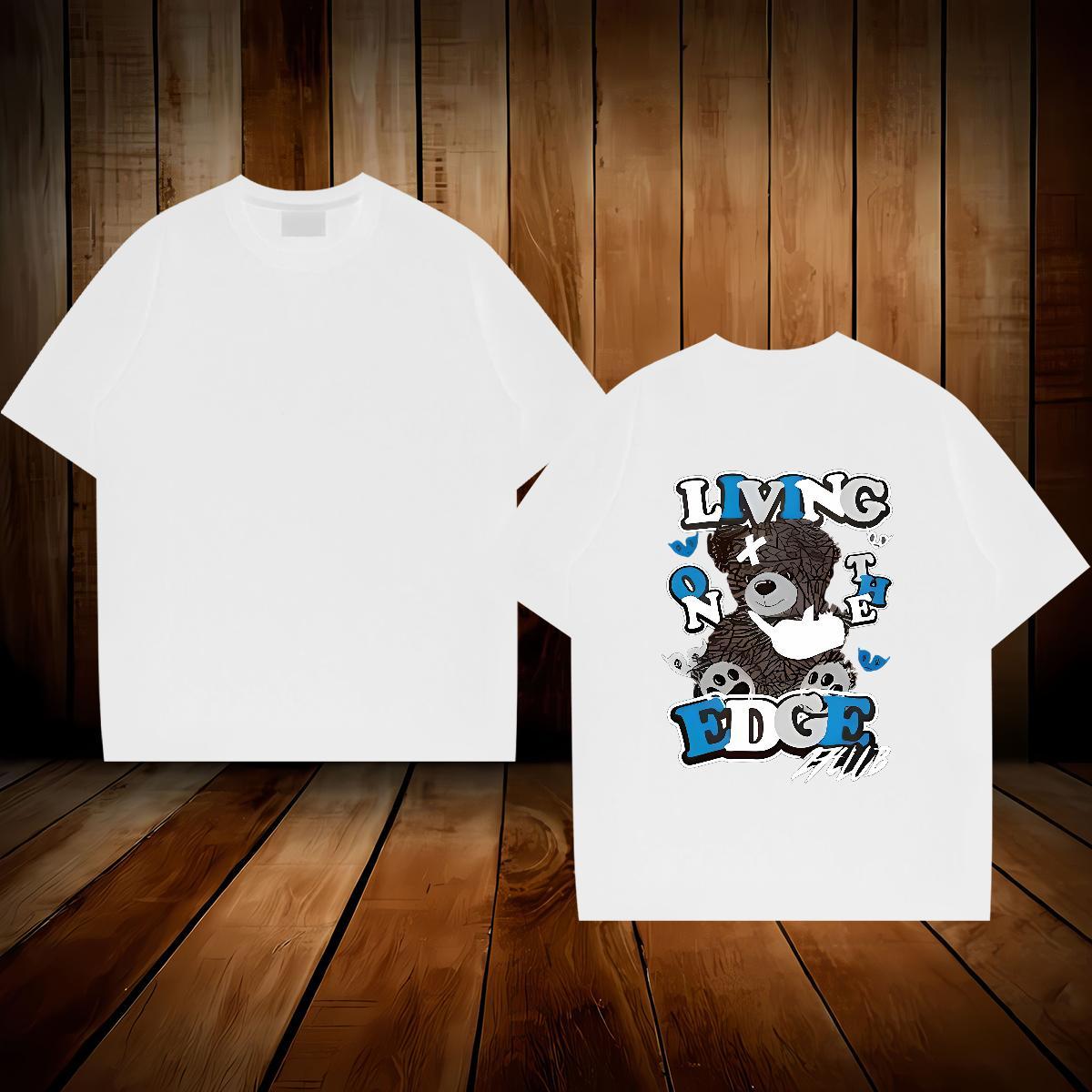 Fashion New Men T Shirts 100% Cotton 230g bear Daily Wear Polos Short Sleeve O-Neck Cool Design Men Tops Tees Custom Cartoon