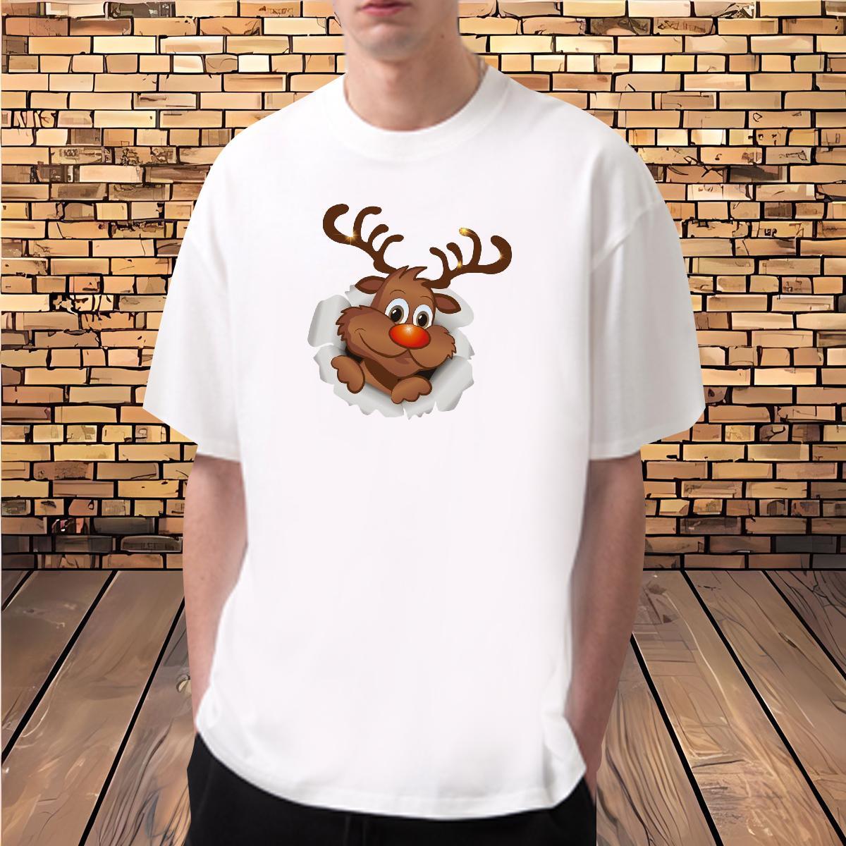 2024 Summer Mens T Shirts 100% Cotton 230g Christmas Spring Summer Clothes Breathable Crew Neck Comfortable Men Tees Customized