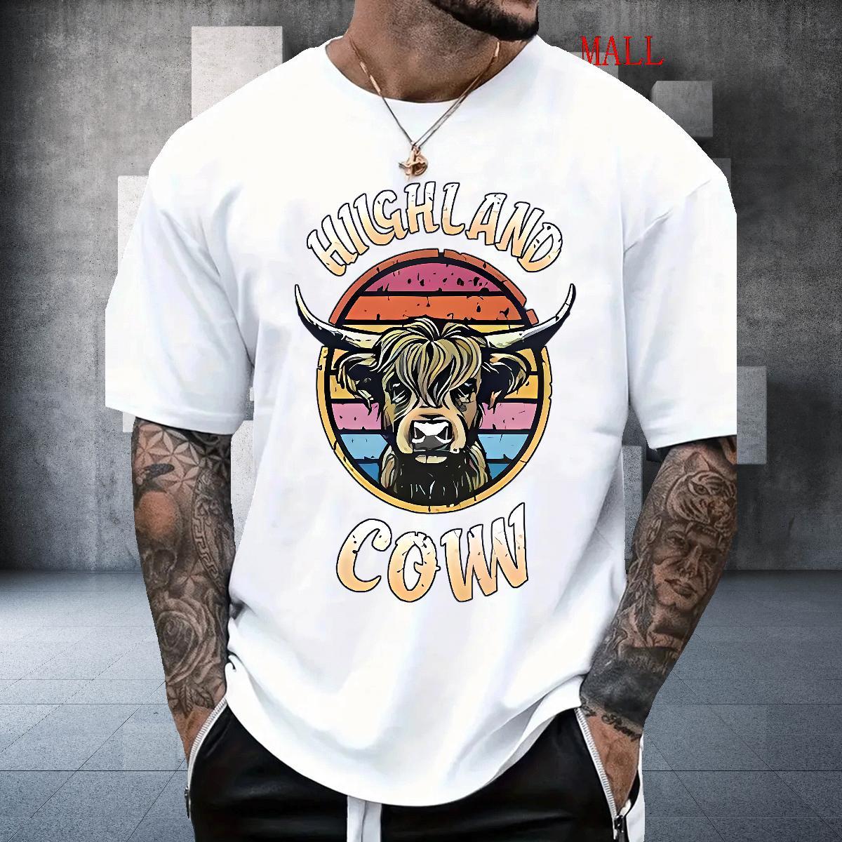 Custom T-Shirts 230g 100% Cotton cow Street Clothes O-Neck Short Sleeve Cool Design Mens Tshirts Plus Size Cartoon