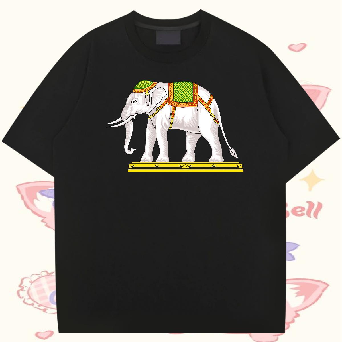 Stylist T-Shirts 230g 100% Cotton elephant Hip Hop Clothes O-Neck Short Sleeve Unisex Men Tshirts Oversized 4XL