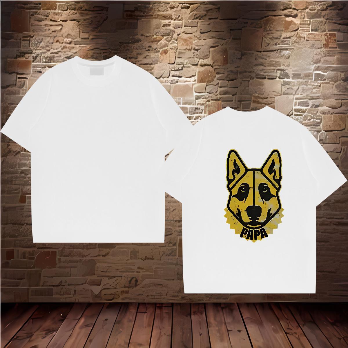 Customized T-Shirts 230g 100% Cotton dog Casual Clothings O Neck Short Sleeves Popular Tshirts Graphic