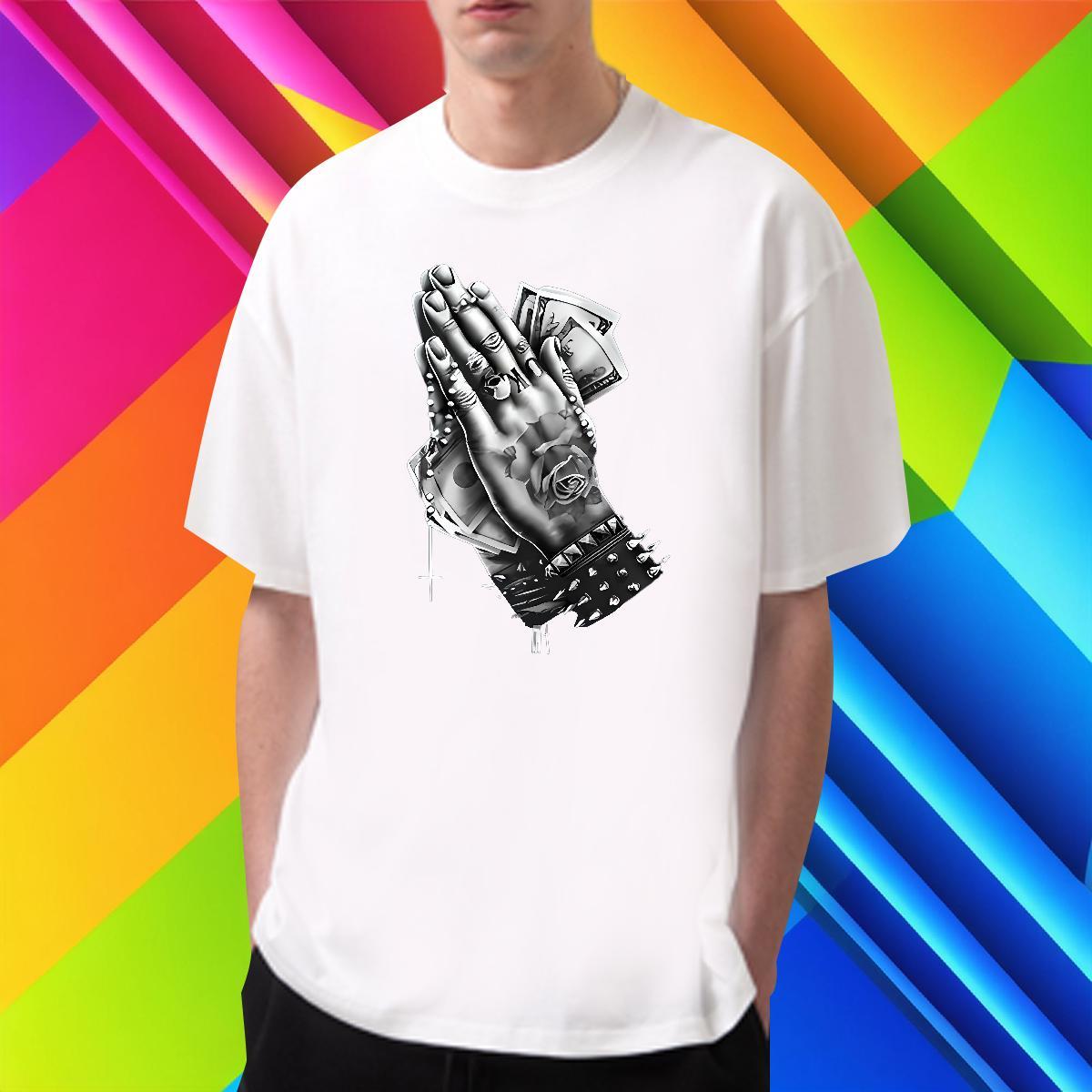 Mens T Shirts 230g Cotton hands High Street Hip Hop Breathable Soft Custom Cartoon Couples T Shirts Fashion Unisex Wear