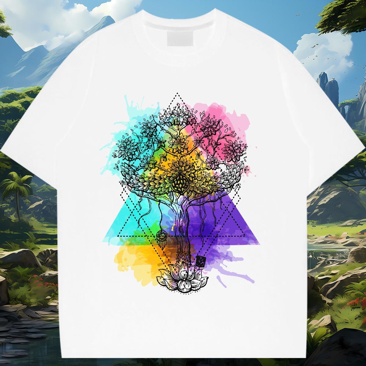 Lady T shirt Comfortable Unisex Tshirts Custom Printed tree Hip Hop 230g Pure Cotton 2024 Top Shirts