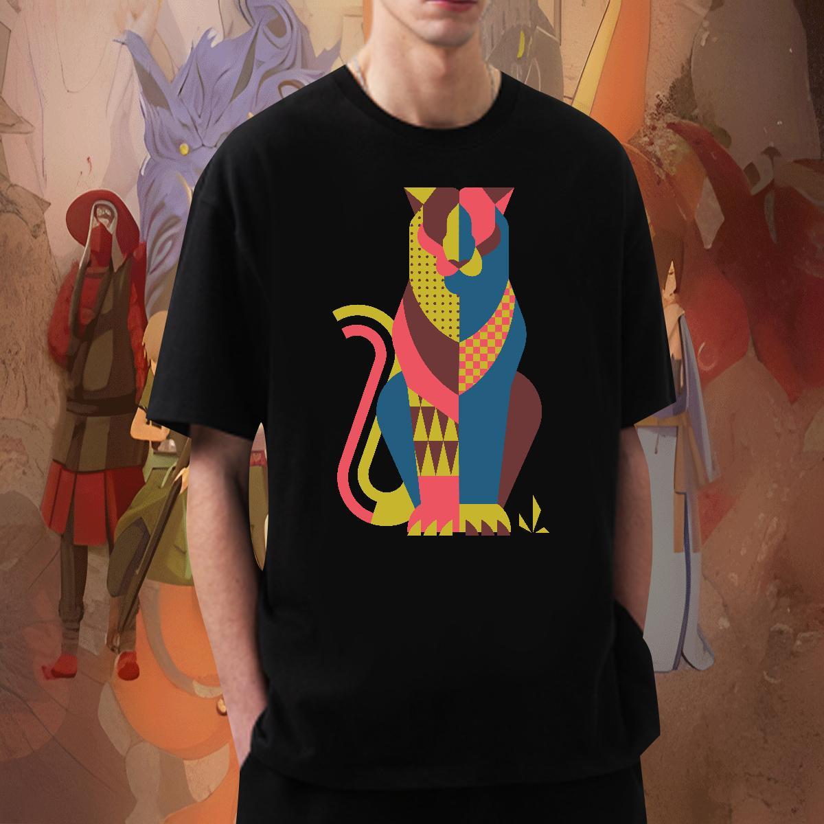 Designer Men Tees 230g Pure Cotton Sport cat Custom Anime Breathable Short Sleeve Factory Direct T Shirt For Man Wear