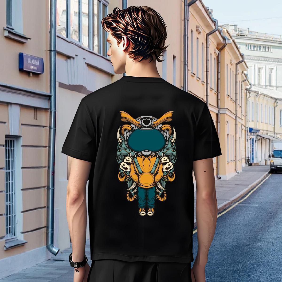 T-Shirts for Men 230g 100% Cotton universe Daily Wear O-Neck Short Sleeve Custom Printed Tshirt for Man Woman DIY Popular Tshirts